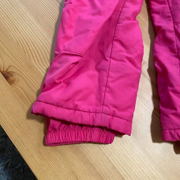 Place Est 1989 Girls Snow Bib Overall Pants Neon Pink Lined Button Strap 4T - Picture 6 of 8